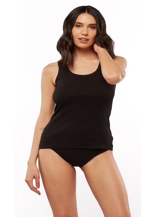 Maiou ribana clasic dama MF72 Uniconf, Negru