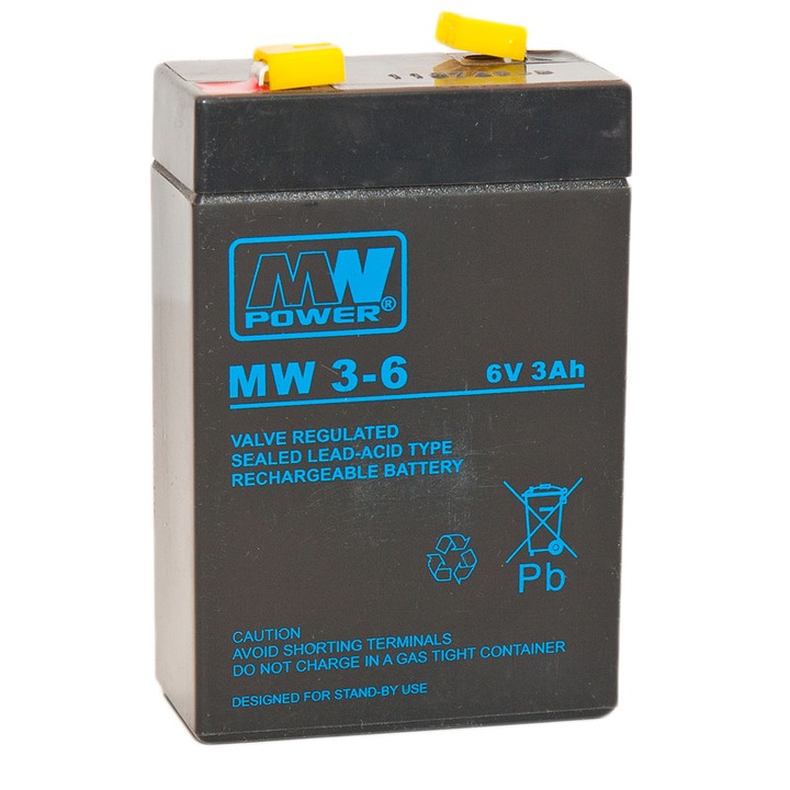 Оловна акумулаторна батерия MW, 6V, 3Ah