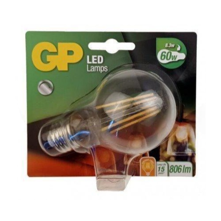 Димируема LED крушка E27 GP 8, 3W, еквивалент 60W, класически дизайн, топла светлина