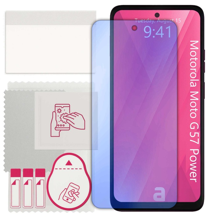 Sticla de protectie apgo pentru Motorola Moto G57 Power – sticla hibrida, securizata pentru display, lucioasa, pro flexible Hybrid Glass, 9H, full glue