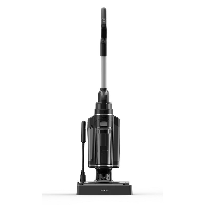 Aspirator vertical Aiwa MIZUSUI PRO AFC-800, 2 in 1 Uscat si Umed, 200W, 11kPa, 18V~ 5200mAh, Autonomie de Pana la 60 de Minute, Rezervor Dublu, Baza cu Autocuratare, Usor de manevrat, 10 Accesorii Incluse, Gri inchis