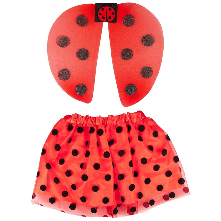 Комплект костюм Калинка, ARPEX, Червена пола, Блестящи крила, Детски размер