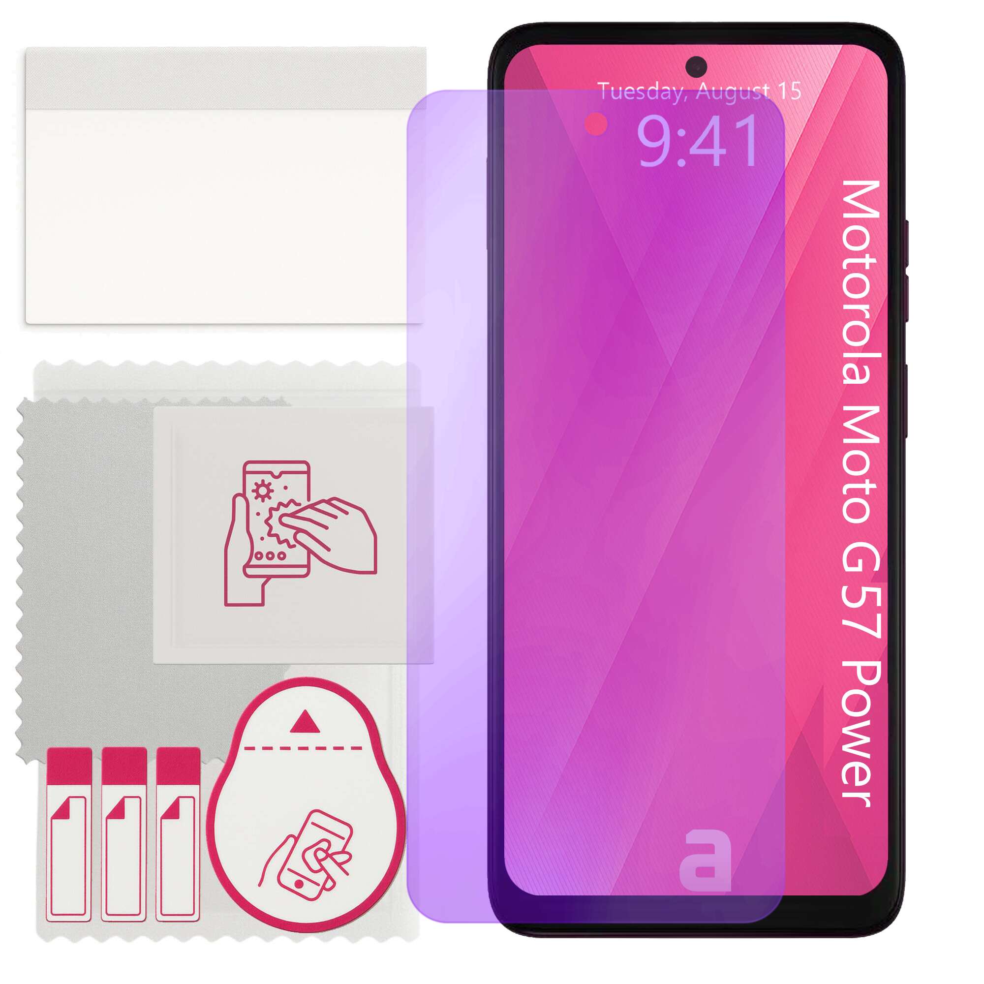 Sticla de protectie ANTI-BLUE apgo pentru Motorola Moto G57 Power – sticla hibrida, securizata pentru display, lucioasa, pro flexible Hybrid Glass, 9H, full glue