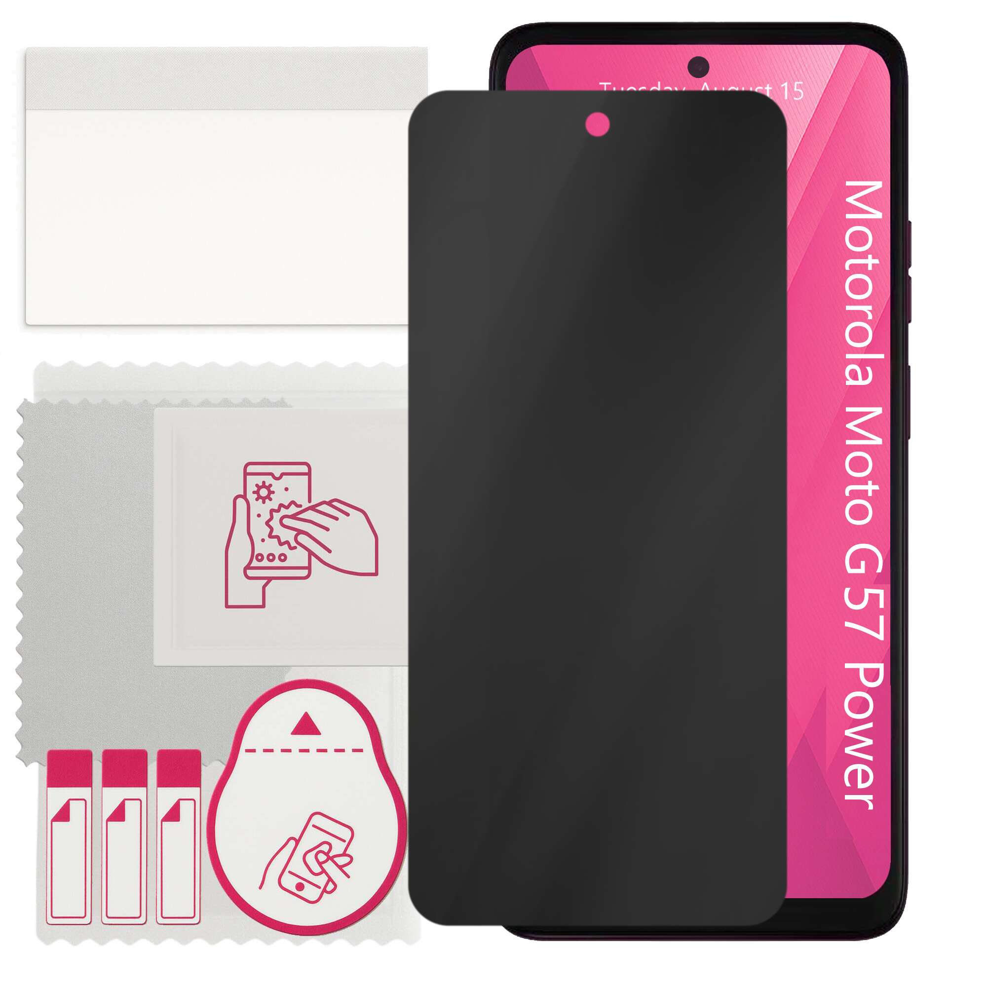 Sticla de protectie PRIVACY apgo pentru Motorola Moto G57 Power – sticla hibrid, full glue, flexible glass