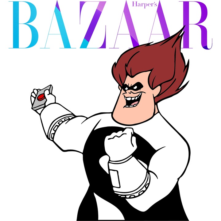 Sticker Adeziv Cu The Incredibles, Cu Textul "Bazaar" - Design 10, cu Margini Albe, PVC Vinyl 40CM