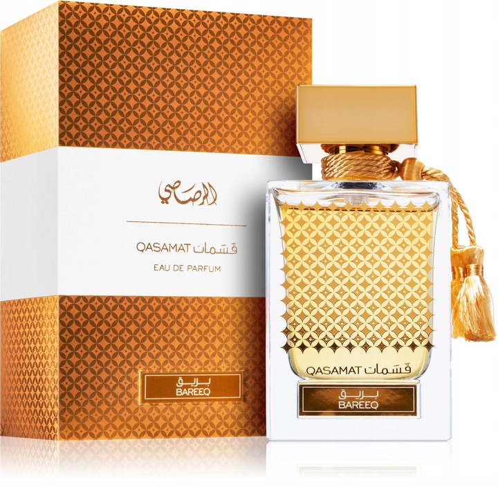 Parfum unisex Rasasi Qasamat Bareeq 65 ml, orientális jegyek, ámbra, virágos