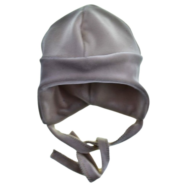 Caciula din bumbac si catifea, pentru baieti, Mini Junior C1811B, Bej 125300