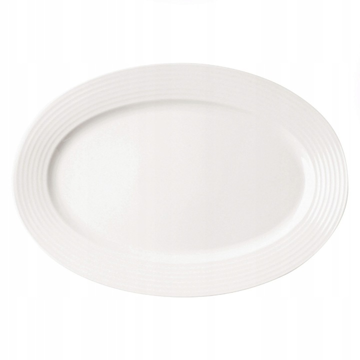 Platou oval, Rak, RONDO, portelan, 38x26cm, bej elegant