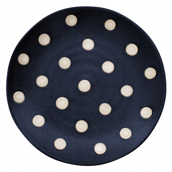 Taler plat Verlo, GROCHY, portelan, design unic, albastru, 21cm