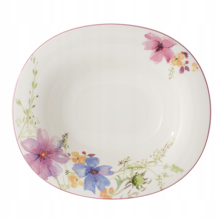 Taler adanc oval Villeroy & Boch Mariefleur Basic, portelan premium, design floral, 24x21cm