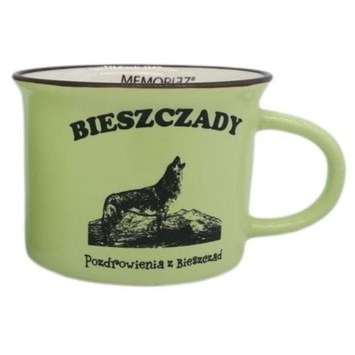 Cana ceramica Bieszczady, mint, 8x6cm, set elegant in cutie eco