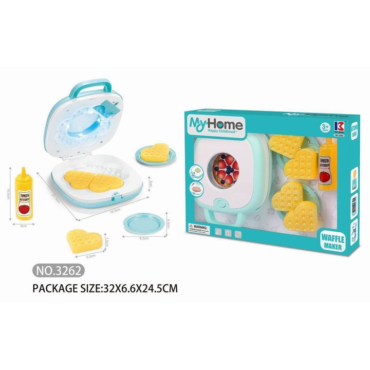 Gofri készítő szett gyerekeknek, Maksik, 16.5x8.5cm, szív formák, paradicsomszósz