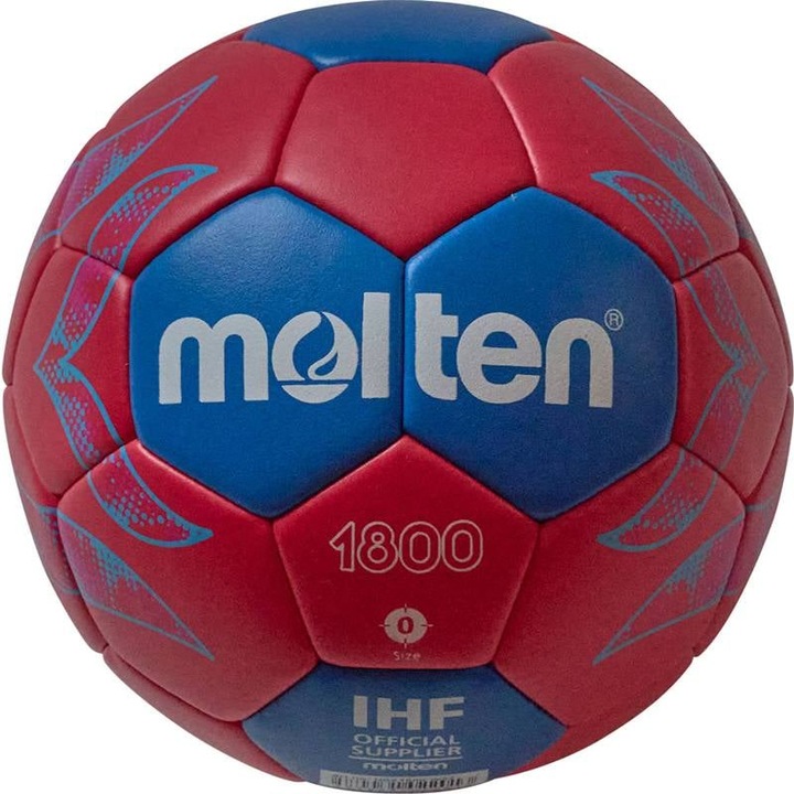 Minge handbal Molten H0A1800, design oficial CM de Handbal 2025, dimensiune 0, pentru antrenament, compatibila cu rasina