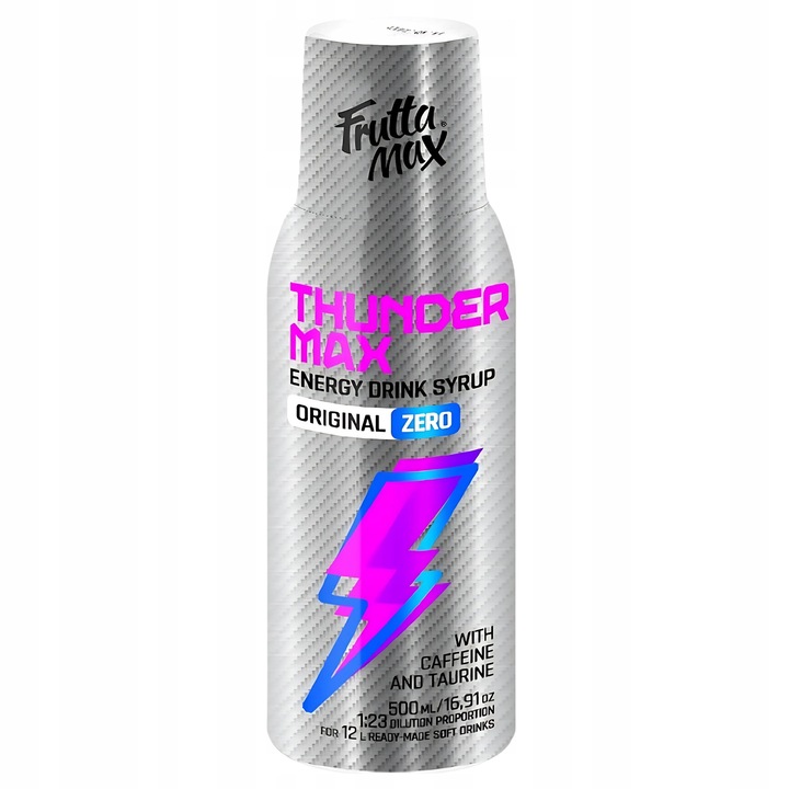 Sirop FruttaMax Energy Drink Light, 500 ml, concentrat pentru apa, 32 mg cafeina/100 ml, gust energizant