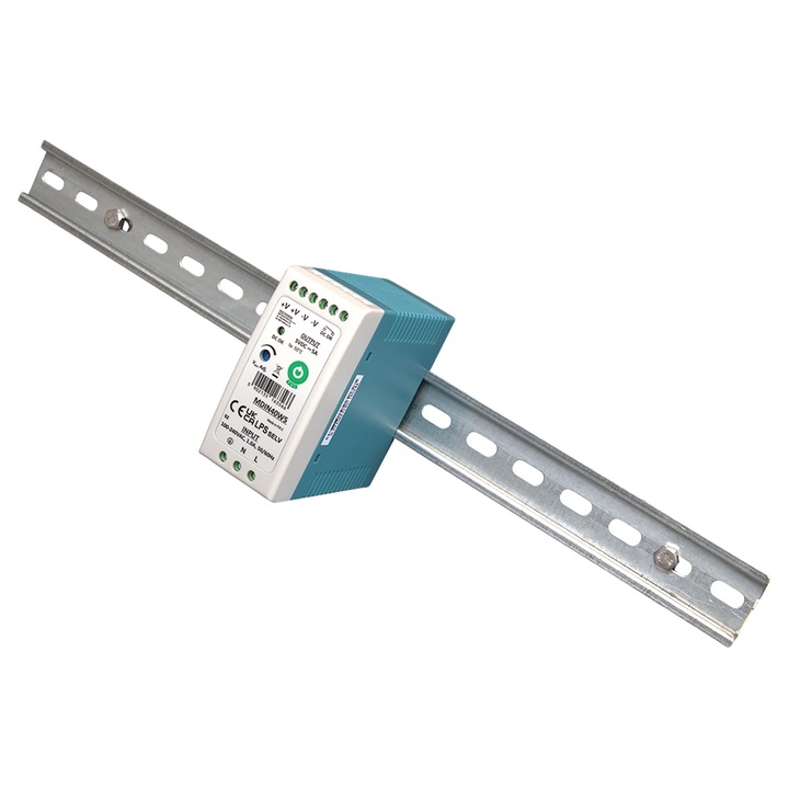 Sursa de alimentare pe sina DIN POS, 5V/5A, plastic, protectie la suprasarcina, 5x15x7.5cm