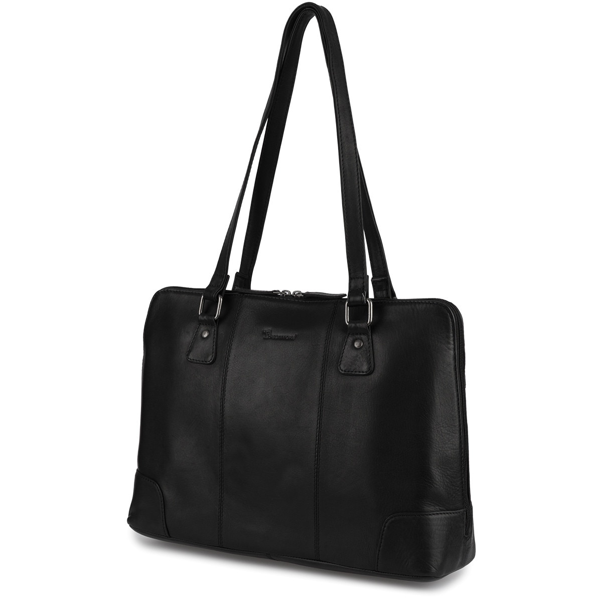 Geanta laptop dama Beltimore N35black, piele naturala, capacitate A4, organizare excelenta, culoare neagra