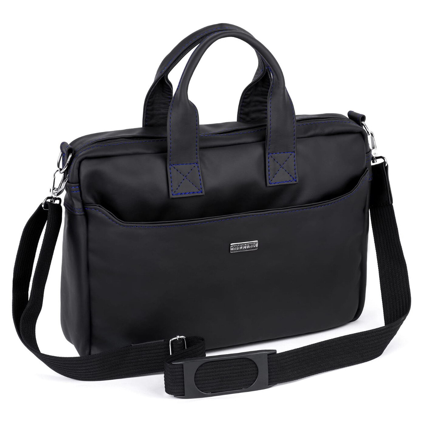 Geanta laptop Kaletnik Rota, piele naturala, compartiment principal cu fermoar, buzunar pentru laptop, culoare neagra, dimensiuni 30x45cm