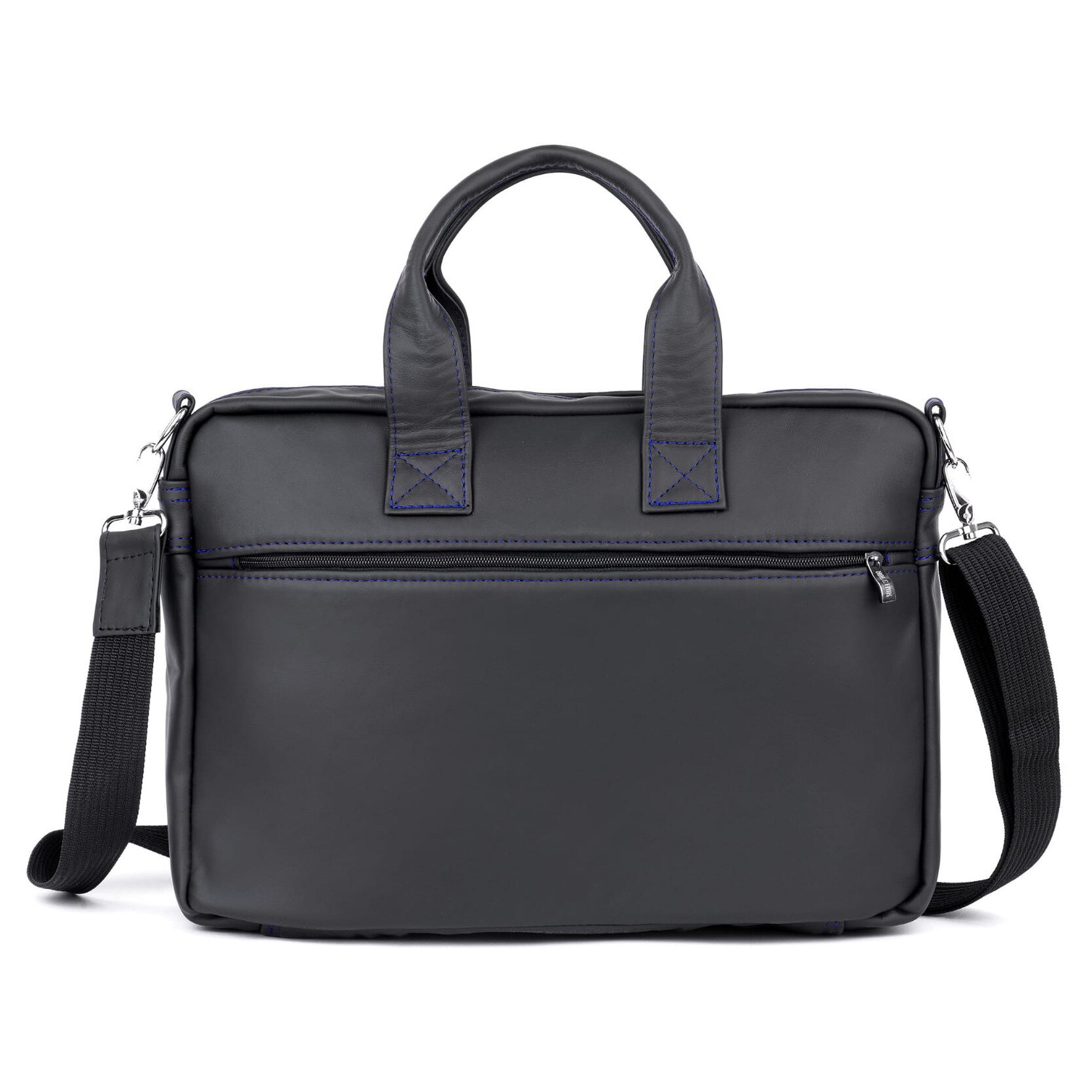 Geanta laptop Kaletnik Rota, piele naturala, compartiment principal cu fermoar, buzunar pentru laptop, culoare neagra, dimensiuni 30x45cm