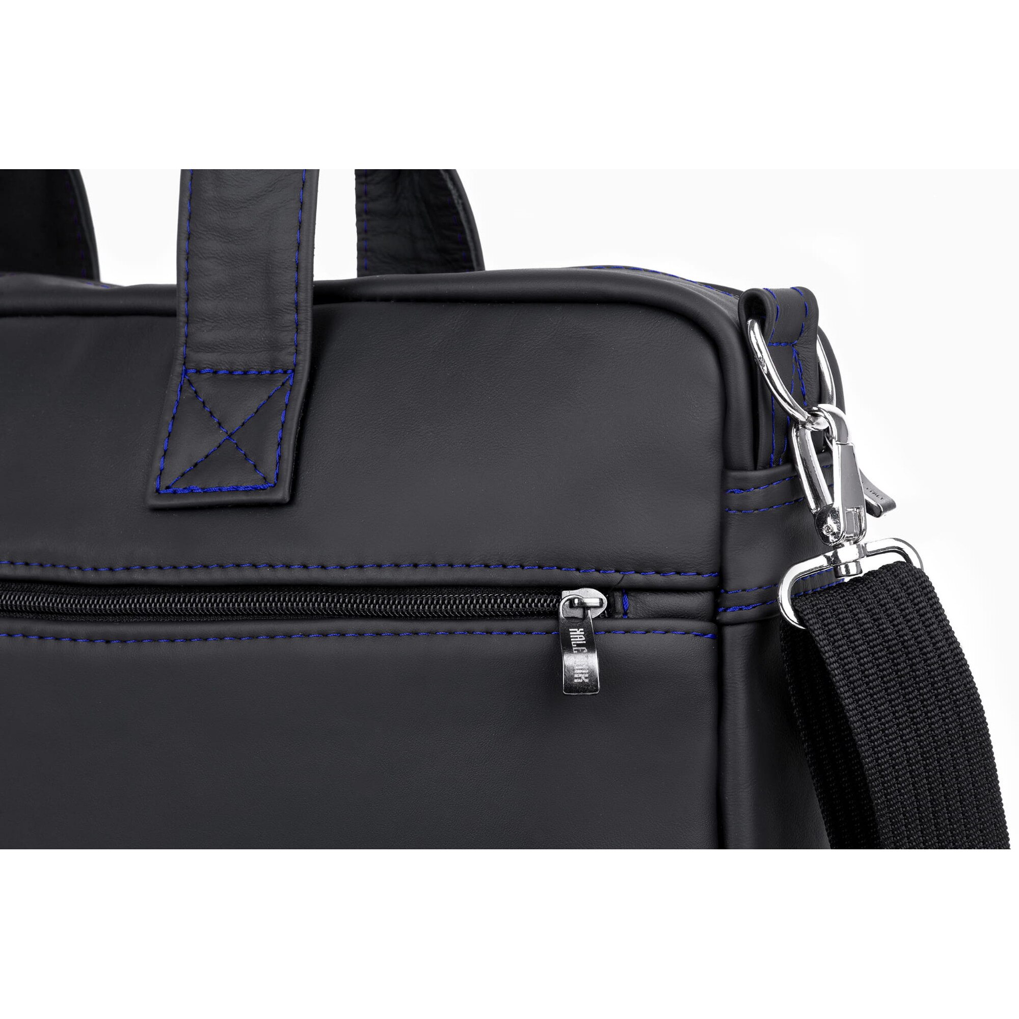 Geanta laptop Kaletnik Rota, piele naturala, compartiment principal cu fermoar, buzunar pentru laptop, culoare neagra, dimensiuni 30x45cm