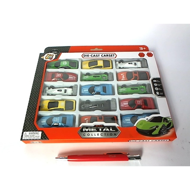 Метални колички TRES, комплект 15 броя, многоцветни