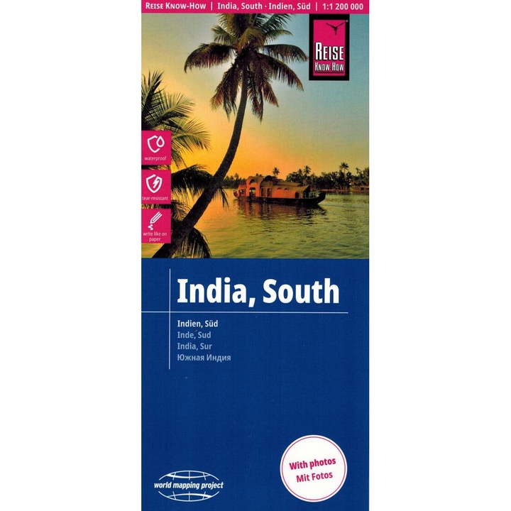 Harta auto si turistica, Reise Know-How, India Sud, 1:1 200 000, 2025
