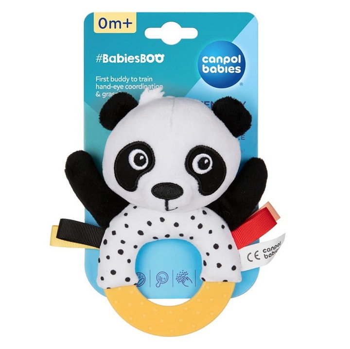 Дрънкалка Panda BabiesBoo, Canpol babies, 0м+, 100% полиестер
