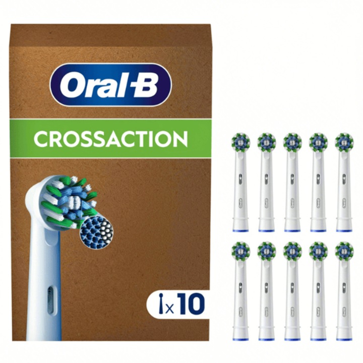 Capete de schimb Oral-B Cross Action, set 10 bucati, curatare profunda, negru