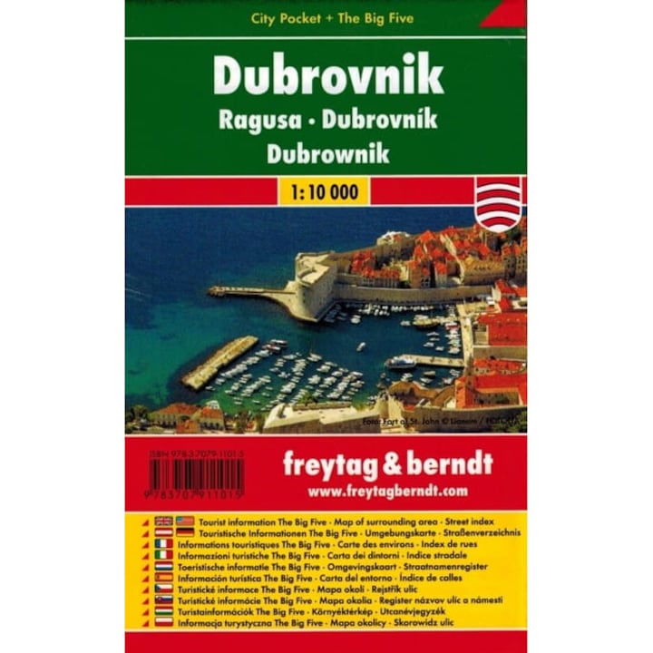 Harta laminata orasului Dubrovnik 1:10 000