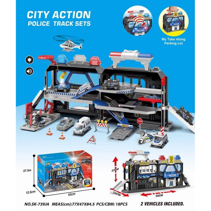 Set parcare pentru copii, Maksik, 56x18x23cm, Multicolor