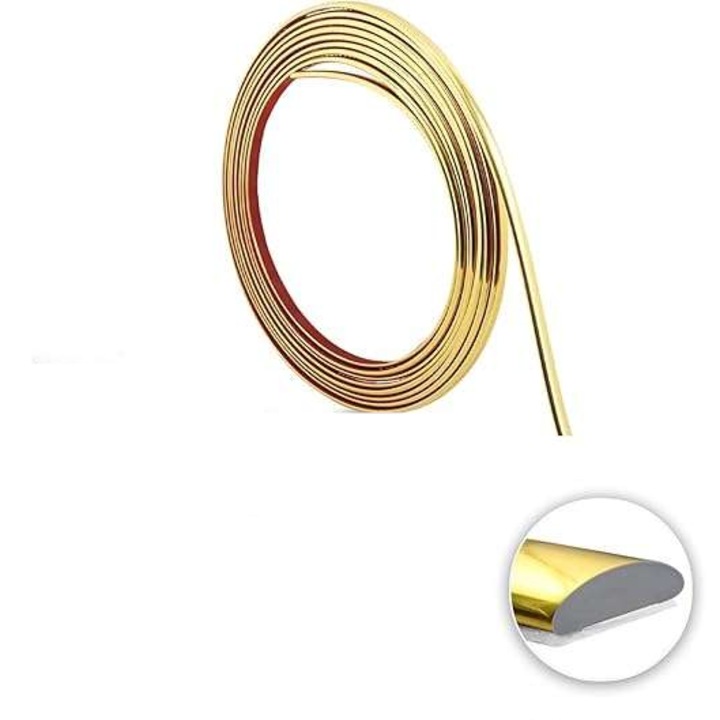 Banda decorativa autoadeziva, auriu, 1.3x0.5cm, 3m