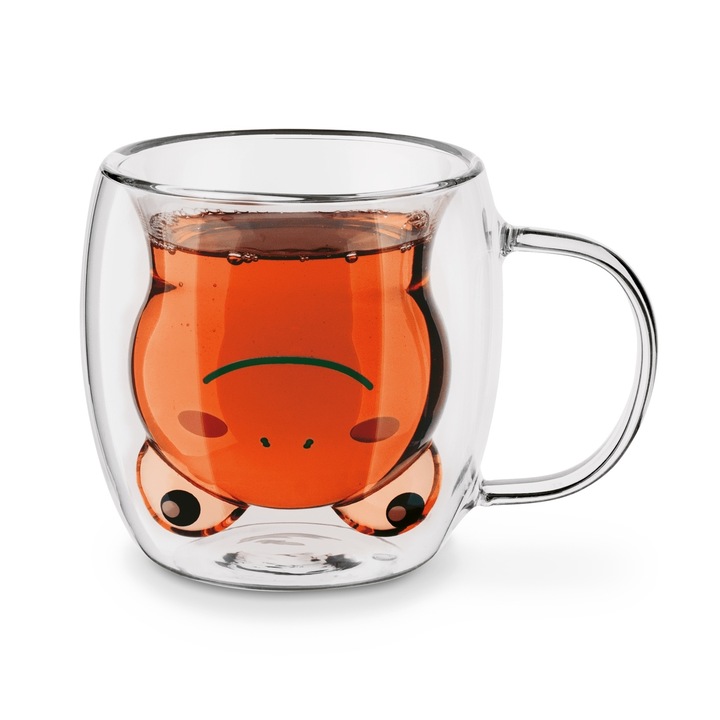 Sublime Zabka pohár 230 ml, boroszilikát üveg, duplafalú, hőálló, könnyű