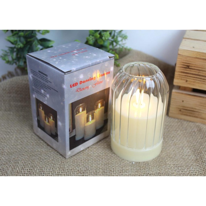 Lumanare LED, Luka, 12x7,5cm, alb, lumina calda