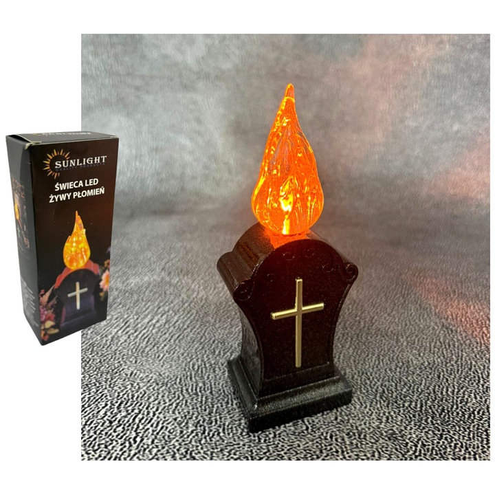 Lumanare LED Znicz, Luka, 17cm, portocalie,