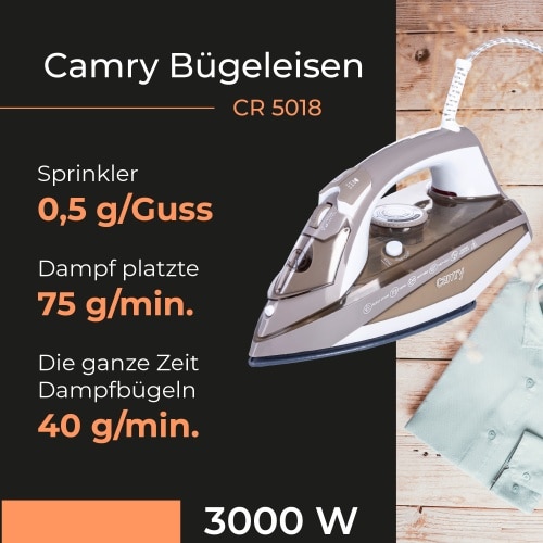 Fier de calcat cu aburi Camry CR 5018, 3000 W