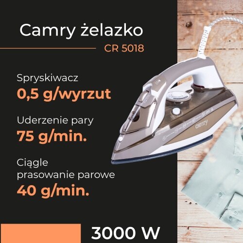 Fier de calcat cu aburi Camry CR 5018, 3000 W