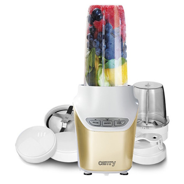Личен пасатор Blender, CAMRY CR 4071, 1000W, 2 чаши, 1л и 0,5л, без BPA, бял