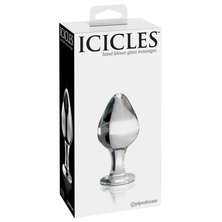 Masajer anal Icicles, sticla borosilicata, hipoalergenic, 9x4cm