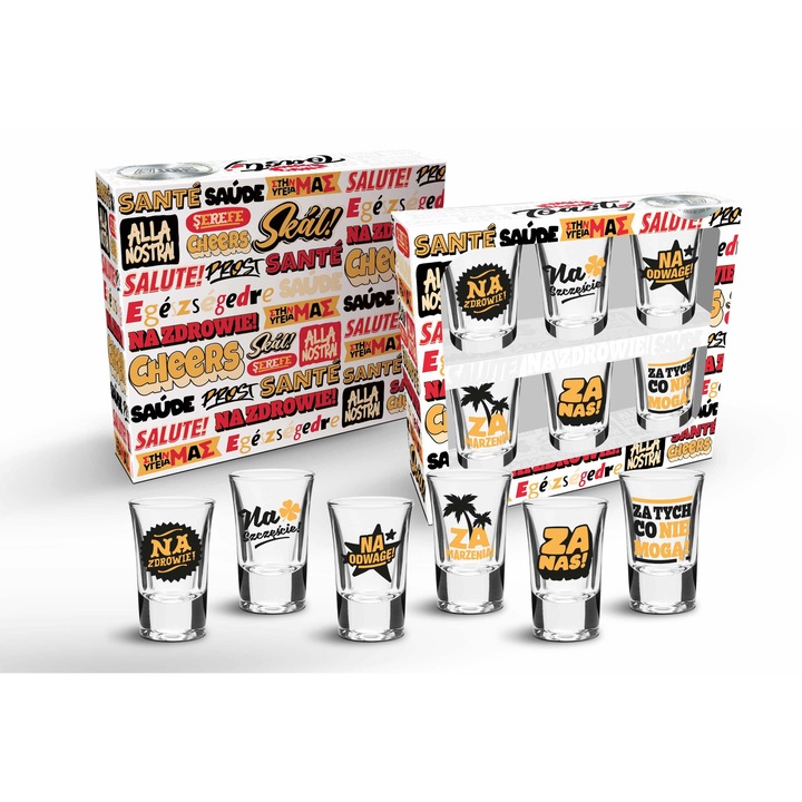 Luka 6 darabos shot pohár készlet, 35ml, 5,5cm, elegáns