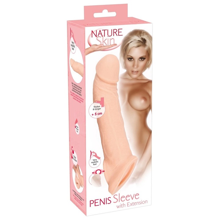 Manson prelungire penis, Nature Skin, 5 cm, TPE, 21 cm