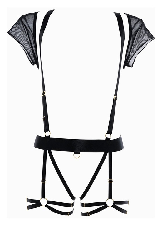 Szexi fehérnemű szett, Allure, Fekete, Poliamid/Elasztán, Egy méret INTL