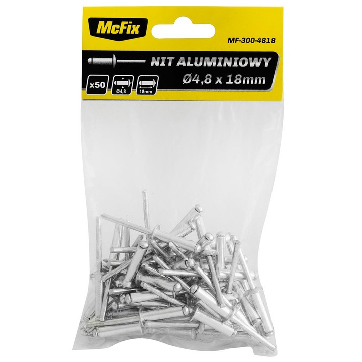 Nituri aluminiu MC FIX 4.8x12mm, 1000 bucati, rezistente la vibratii, pentru montaj usor