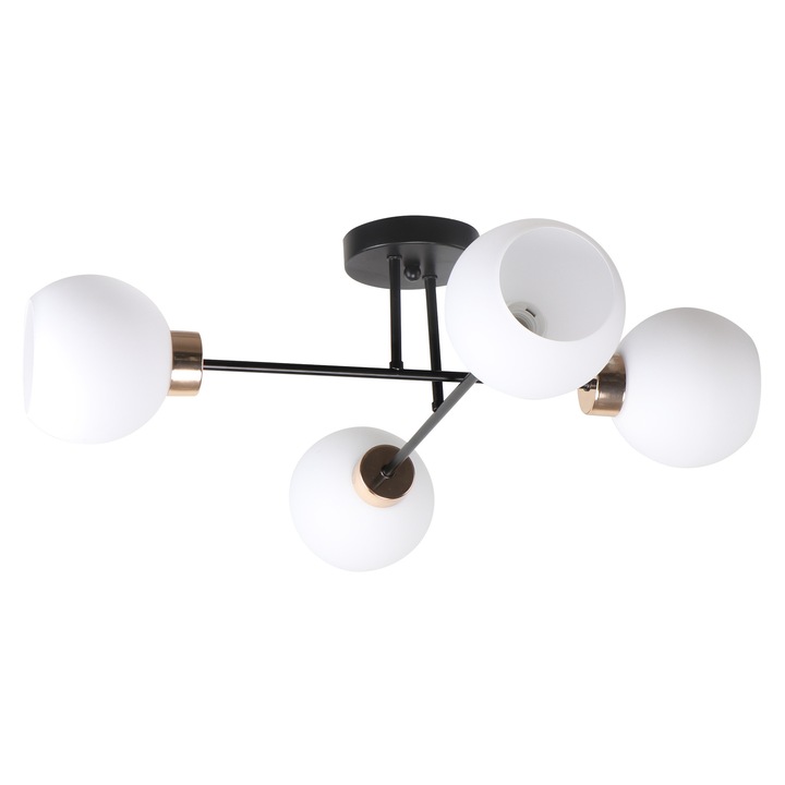 Lustra Candellux Amanda, 4x E27, neagra si alba, 62x62x22cm