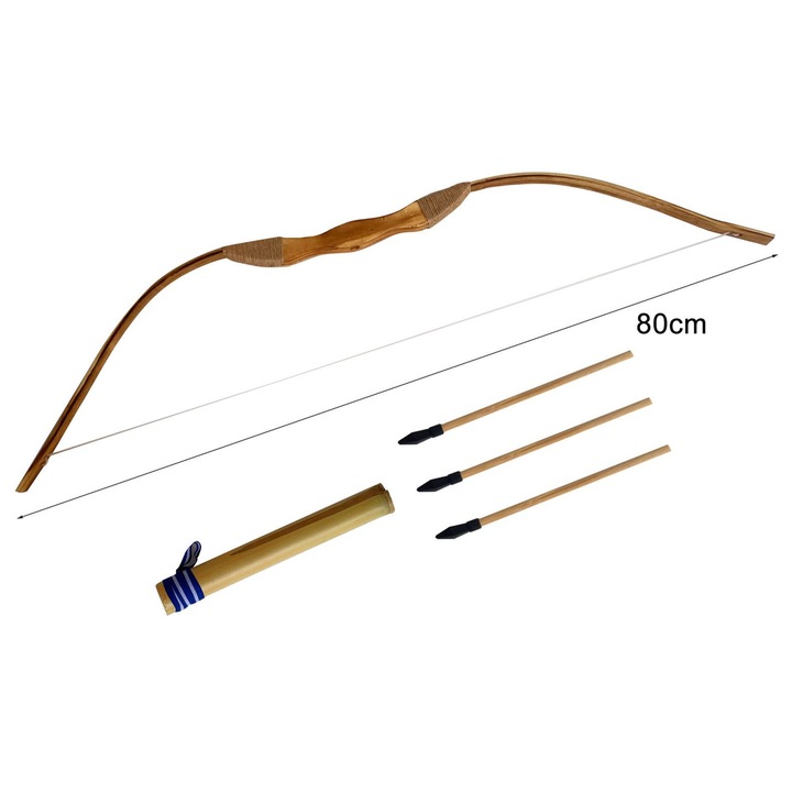 Játékkészlet: fa íj és nyilak