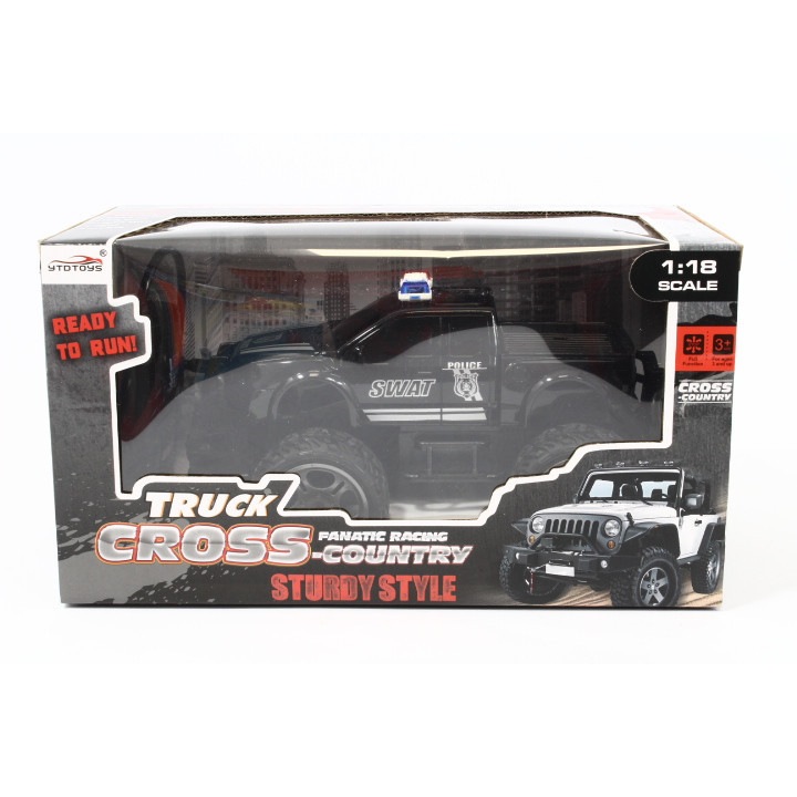 Masinuta RC Jeep policie 5668-13, 1:18, functii lumina/sonor, multicolor