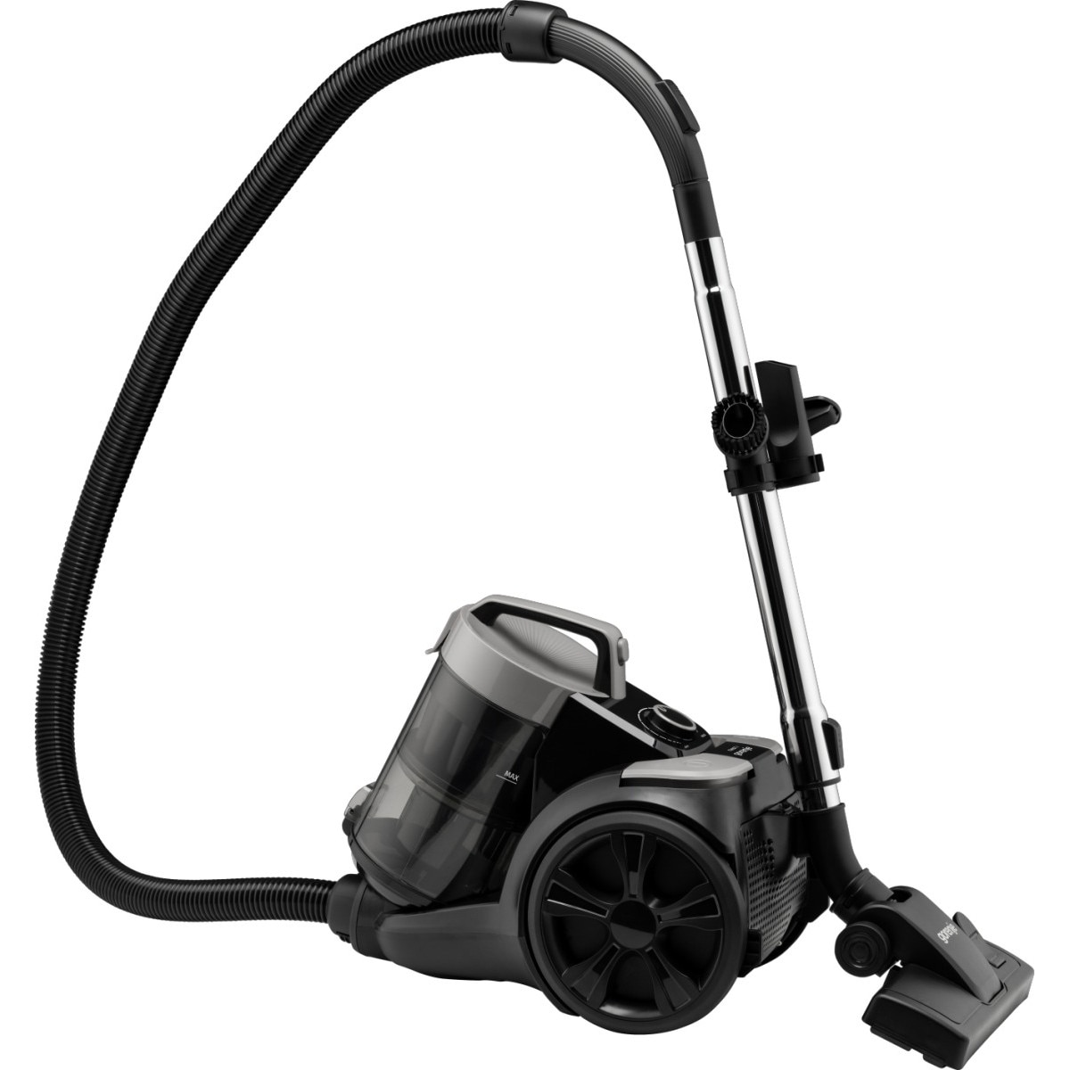 Aspirator fara sac Gorenje VCE01TABKG, 850 W, 3.3 l, Tehnologie Multiciclonica, Filtrare HEPA dubla, Gri-Negru