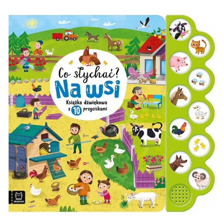Cartea interactiva CO SLYCHAC? NA WSI KSIAZKA DZWIEK.Z , 10 butoane, ilustratii bogate, 37408