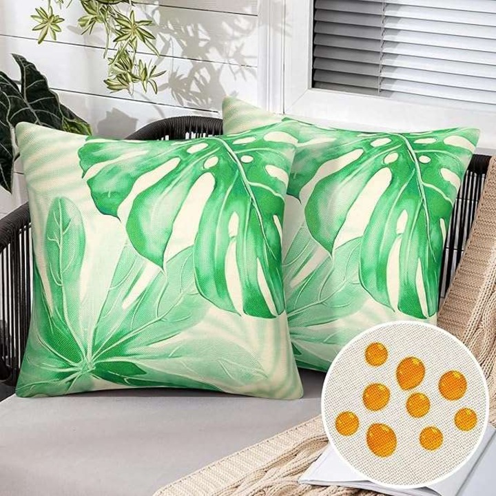 Díszpárnák, CE, 2 darabos szett, pálmalevél mintás, 45x45cm