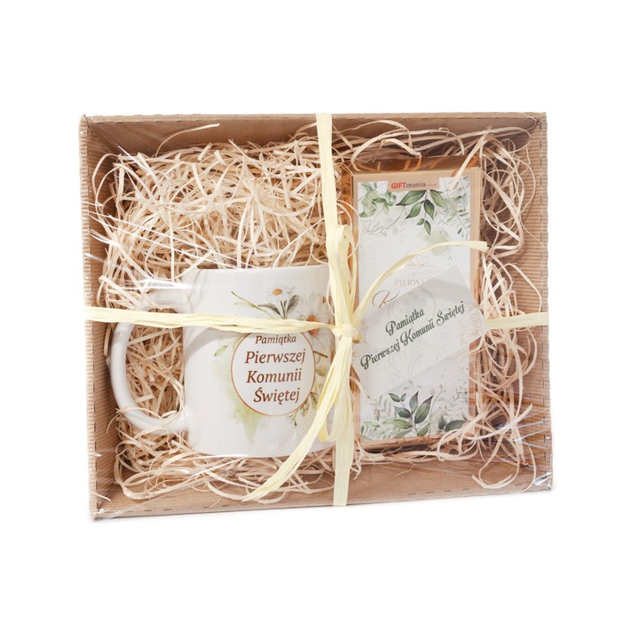 Set cana si ciocolata, luka, Pamiatka Primei Comunii, multicolor