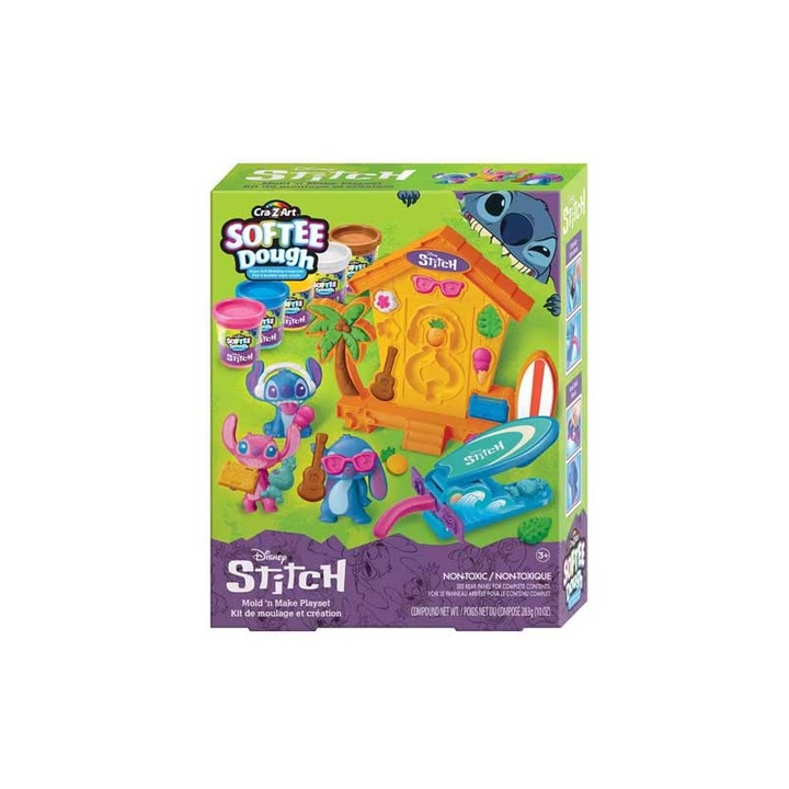 Set plastilina LEXIBOOK cu 3 forme pentru figurine Stitch, multicolor