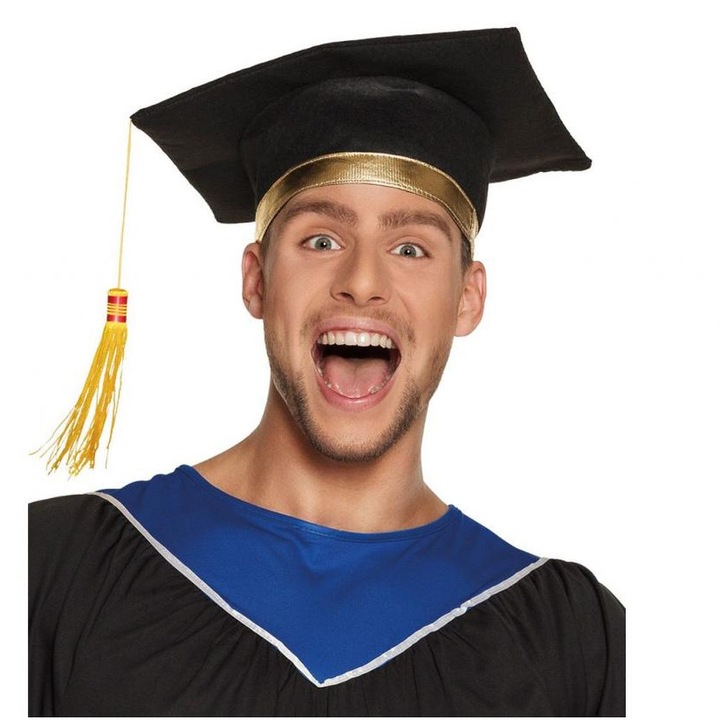 Sapca absolvent, luka, model 90650, culoare neagra, dimensiune universala